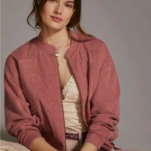 Pilcro Quilted Coral Bomber Jacket